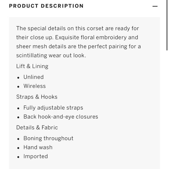 NWT Victoria's Secret Very Sexy Floral Embroidery Corset Top M - Picture 6 of 6